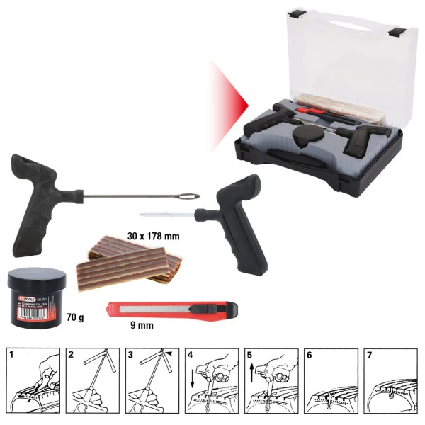 KS Tools Súprava na vulkanizáciu pneumatík pre úžitkové vozidlá, 5-dielna, 178 mm vlákna 150.1080