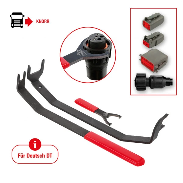 KS Tools Súprava náradia na uvoľnenie zástrčky pre brzdu Knorr, 3-dielna 460.0505