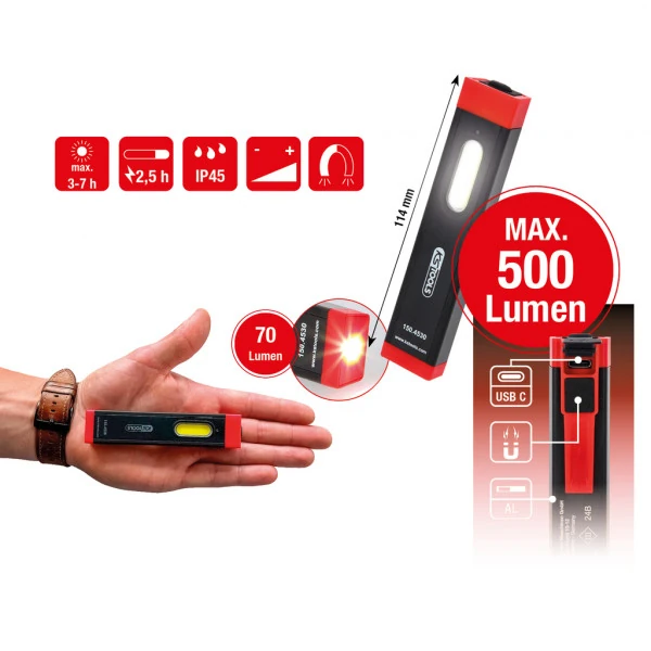 KS Tools UltimateBEAM Hliníkové LED inšpekčné svietidlo Li-Ion 500 lúmenov 150.4530
