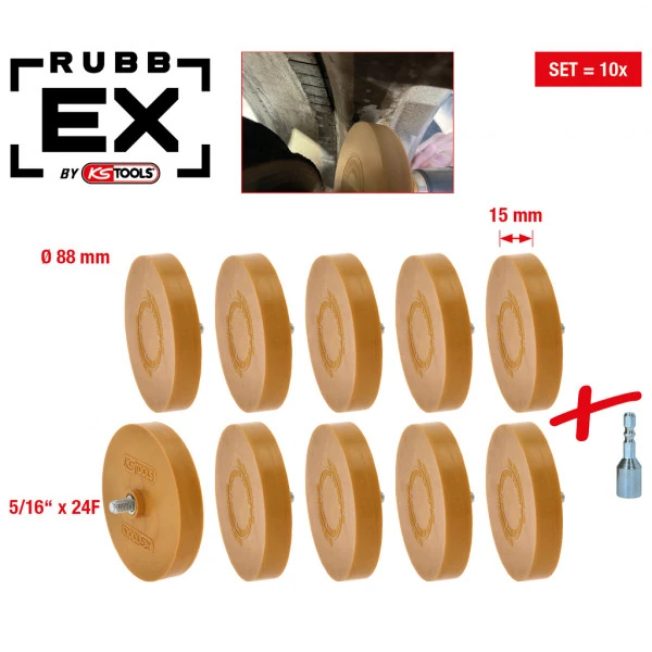 KS Tools Vymazávač fólie, 88 mm, súprava 10 ks 515.5486