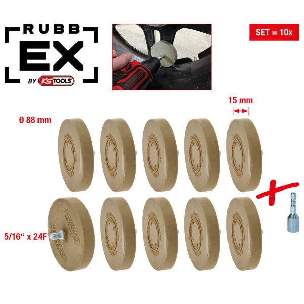 KS Tools Vymazávač fólie, 88 mm, súprava 10 ks 515.5496