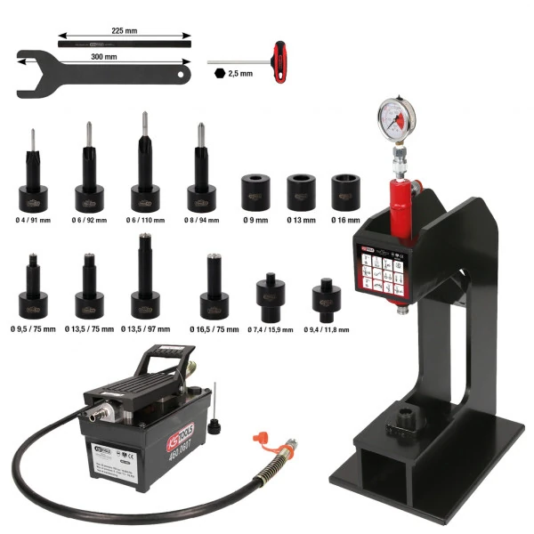 KS Tools Vzduchovo-hydraulická nitovačka, 19-dielna 460.0605