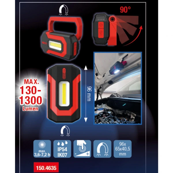 KS Tools eQi UltimateBEAM mini pracovné svetlo 1300 lúmenov 150.4635
