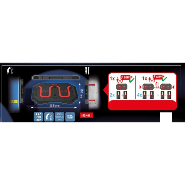 KS Tools eQi UltimateBEAM nabíjacia podložka s dvoma nabíjacími bodmi 150.4611