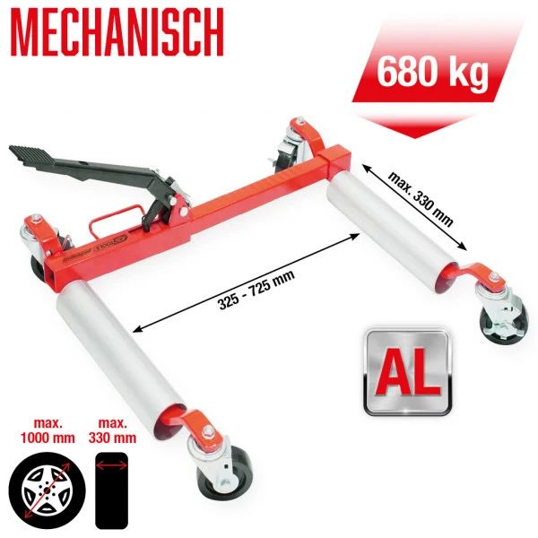 KS Tools performance Mechanická pomôcka na manévrovanie, 680 kg, šírka pneumatiky 330 mm 160.1210