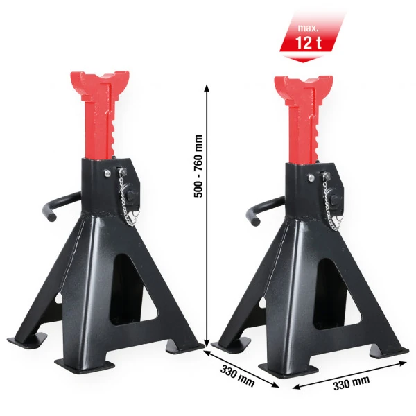 KS Tools performance Oceľový podstavec s rýchlym prestavením, 12000 kg, pár 160.1260