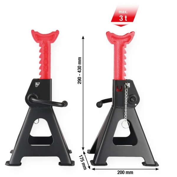 KS Tools performance Oceľový podstavec s rýchlym prestavením, 3000 kg, pár 160.1250