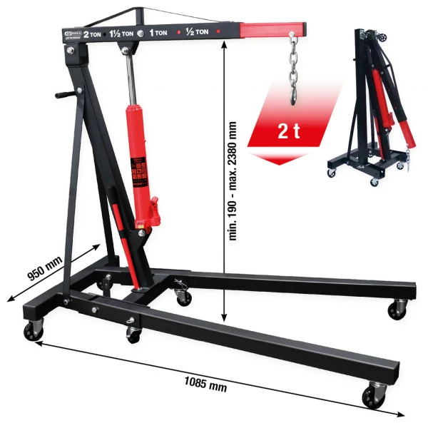KS Tools performance dielenský žeriav, skladací, 2000 kg 160.1290