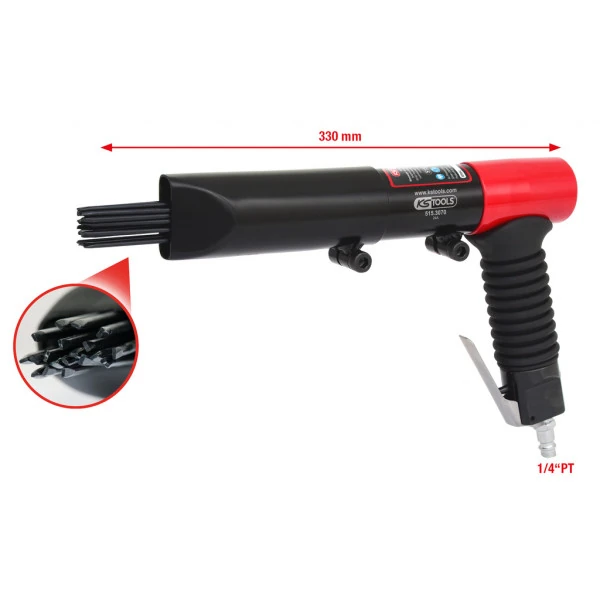 KS Tools 3/8" pneumatický ihlový odstraňovač hrdze, max.6,3bar, 1/4"PT 515.3070