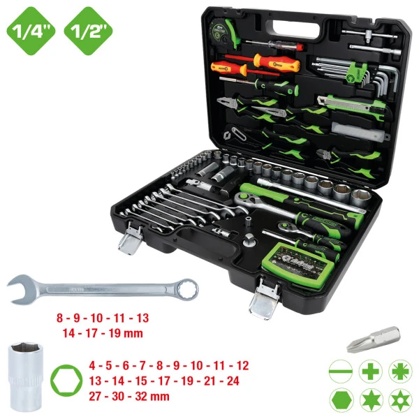 KS Tools  COMPETITION 1/4"+1/2" univerzálna súprava náradia, 106-dielna 512.0107