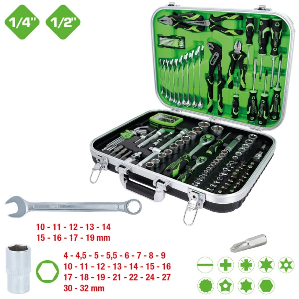 KS Tools  COMPETITION 1/4"+1/2" univerzálna súprava náradia, 143-dielna 512.0144