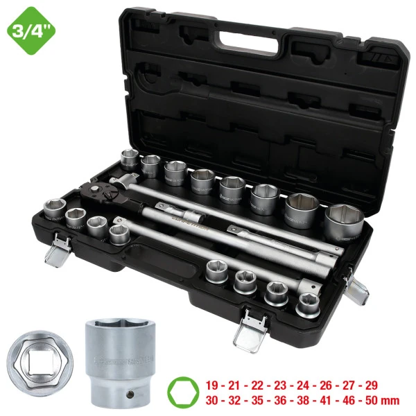 KS Tools  COMPETITION 3/4" súprava nástrčkových kľúčov, 21 ks 512.3421
