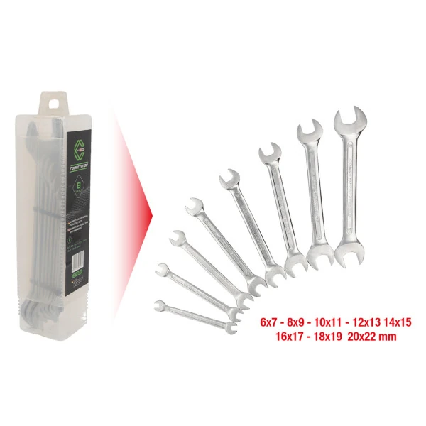 KS Tools  COMPETITION Sada dvojitých plochých kľúčov, 8-dielna 512.0208