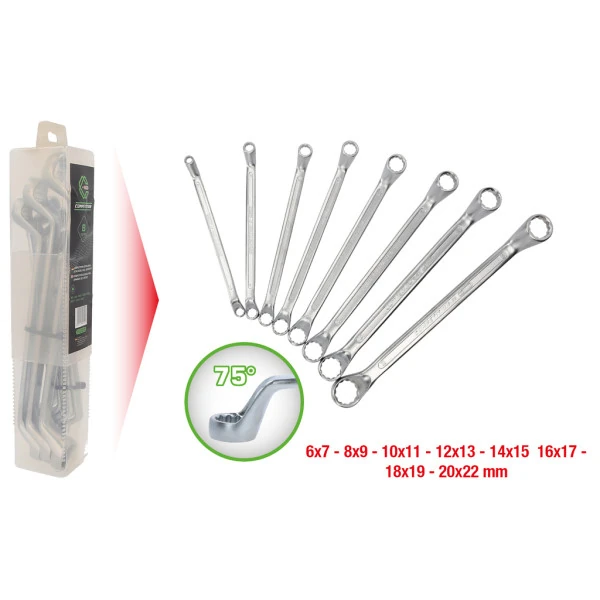 KS Tools  COMPETITION Súprava dvojitých prstencových kľúčov, 8 ks 512.0218