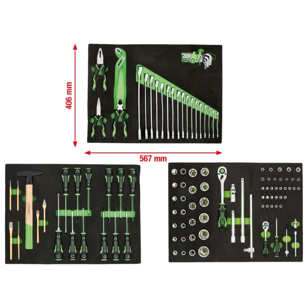 KS Tools COMPETITION Súprava systémových vložiek pre dielenský skriňový systém 512.6000 s 119 kusmi prémiového náradia 512.6001