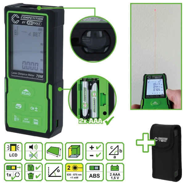 KS Tools COMPETITION laserový diaľkomer do 70 m 512.3000