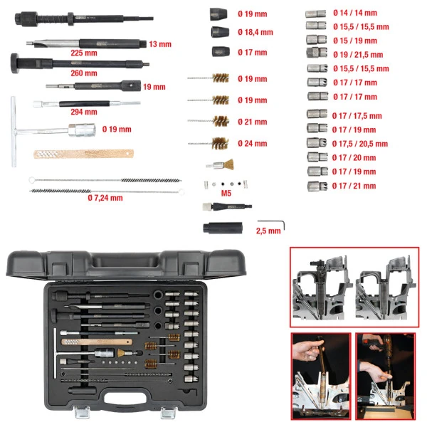 KS Tools Master úprava na čistenie tesniacich sediel injektorov, 40-dielna 152.1210