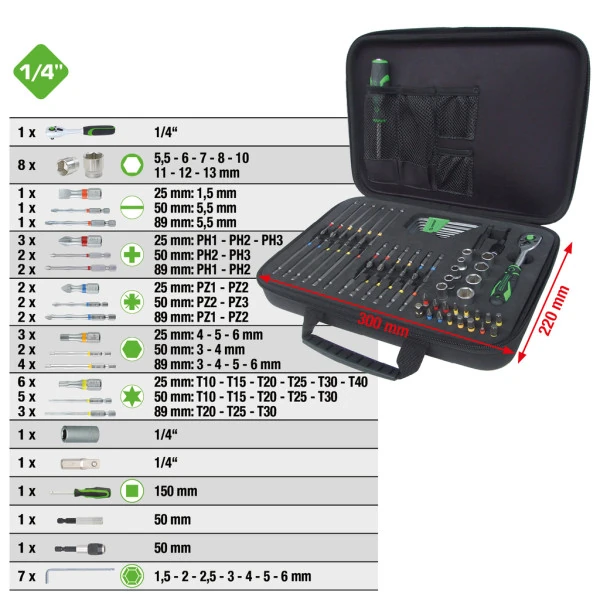 KS Tools Súprava mini nástrčných bitov COMPETITION, 60-dielna 512.0062