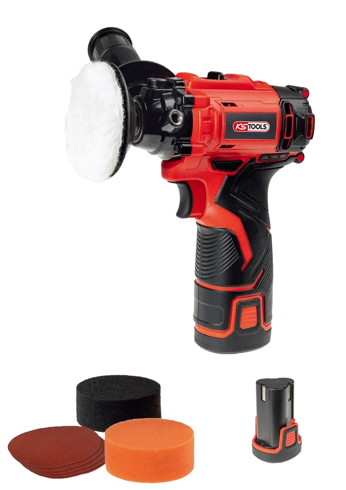 Akumulátorová leštička 12 V s príslušenstvom KS Tools 515.4760F