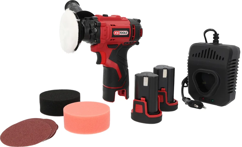 Akumulátorová leštička 12 V s príslušenstvom KS Tools 515.4760F