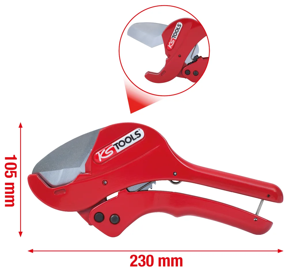 Automatické kliešte na rezanie plastových rúr 0-42mm, 230mm KS Tools 222.0005