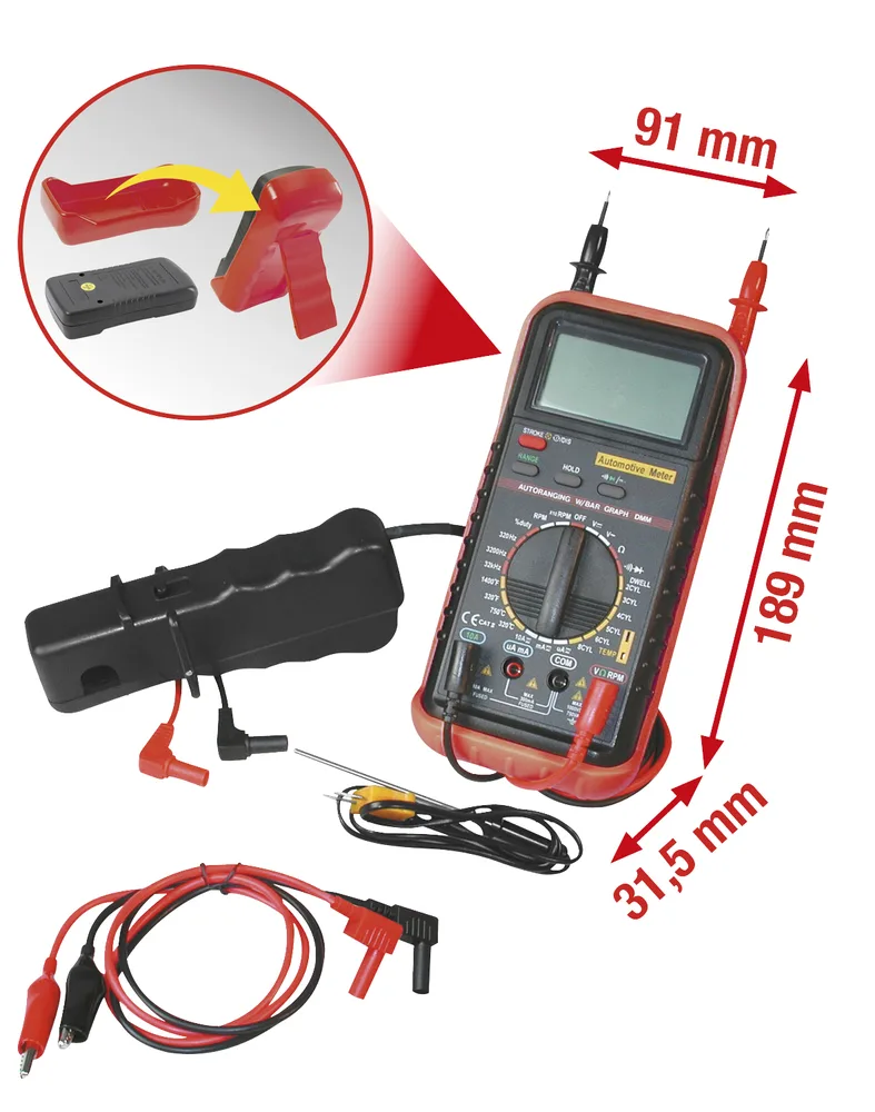 Automobilový multimeter s indukčnými kliešťami KS Tools 150.2040