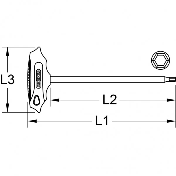 BERYLLIUMplus imbusový uhlový čapový kľúč, 10 mm, s guľovou hlavou KS Tools 962.0965