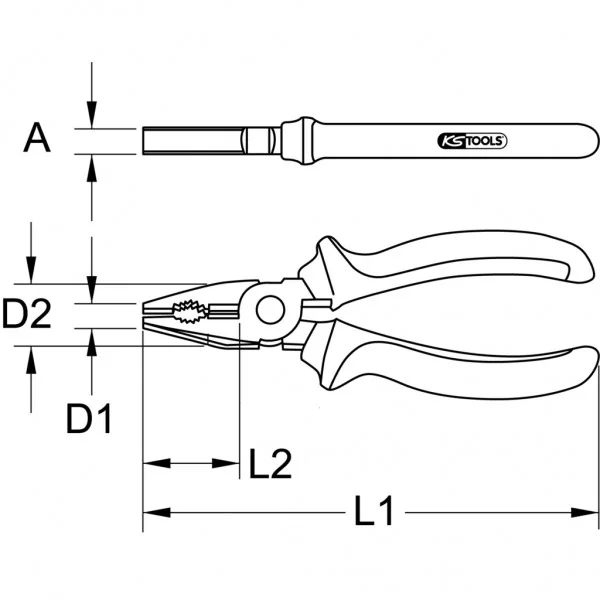 BERYLLIUMplus kombinované kliešte nastaviteľné, 200 mm KS Tools 962.0623