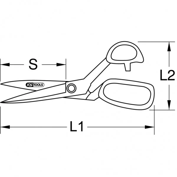 BERYLLIUMplus pracovné nožnice 220 mm KS Tools 962.9018
