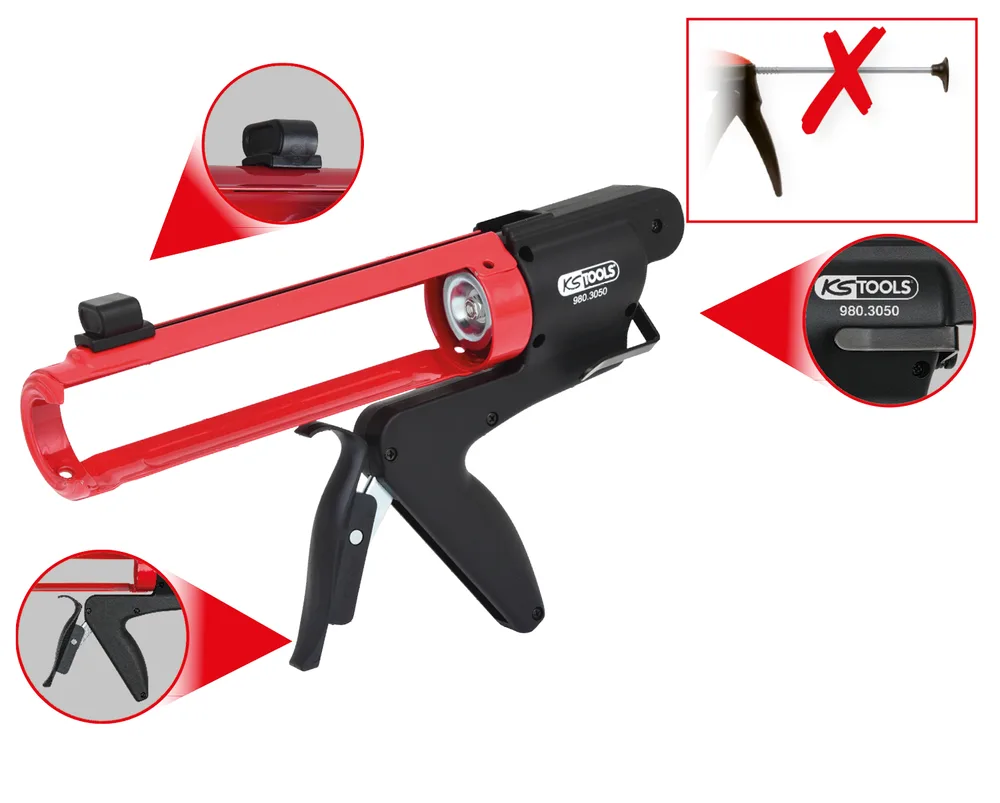 Beztŕňová vytláčacia pištoľ na kartuše 310 ml KS Tools 980.3050