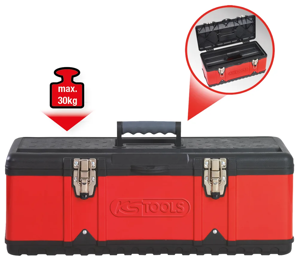 Box na náradie z plastu a oceľového plechu, 470 x 238 x 203 mm KS Tools 850.0350