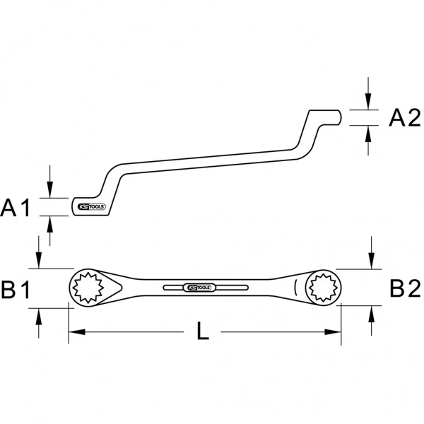 BRONZEplus dvojitý očkový kľúč zalomený 85 × 90 mm KS Tools 963.7436