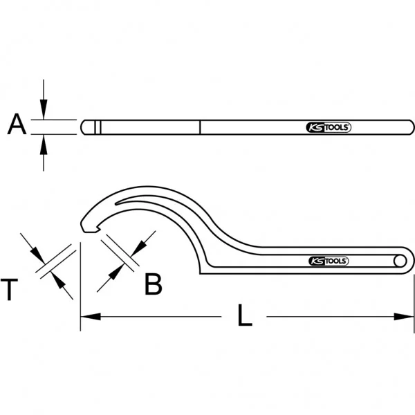 BRONZEplus hákový kľúč Ø 155–165 mm KS Tools 963.8225