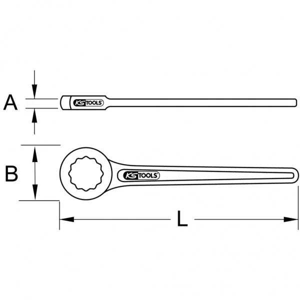 BRONZEplus jednostranný očkový kľúč rovný 2 3/16" KS Tools 963.7605