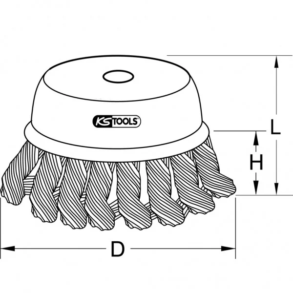 BRONZEplus misková kefa, drôt z cínového bronzu, zvlnený, 85 mm KS Tools 963.9597