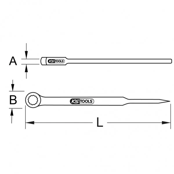 BRONZEplus montážny očkový kľúč s tŕňom, zalomený 1 1/16" KS Tools 963.8197