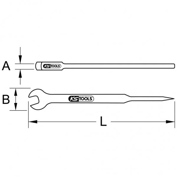 BRONZEplus montážny otvorený kľúč s tŕňom 1 13/16" KS Tools 963.8128