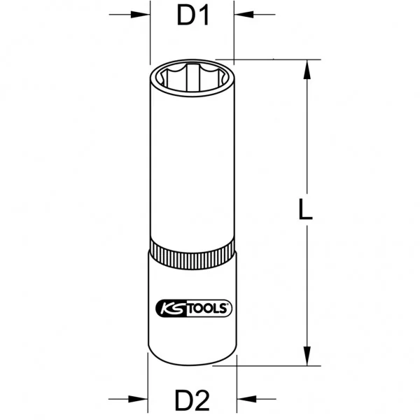 BRONZEplus nástrčná hlavica 1/2" 36 mm 6-hranná dlhá KS Tools 963.1248