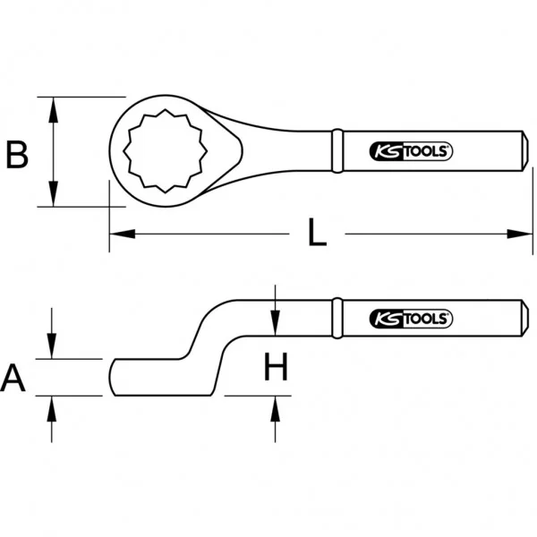 BRONZEplus rázový očkový kľúč zalomený 110 mm KS Tools 963.7852