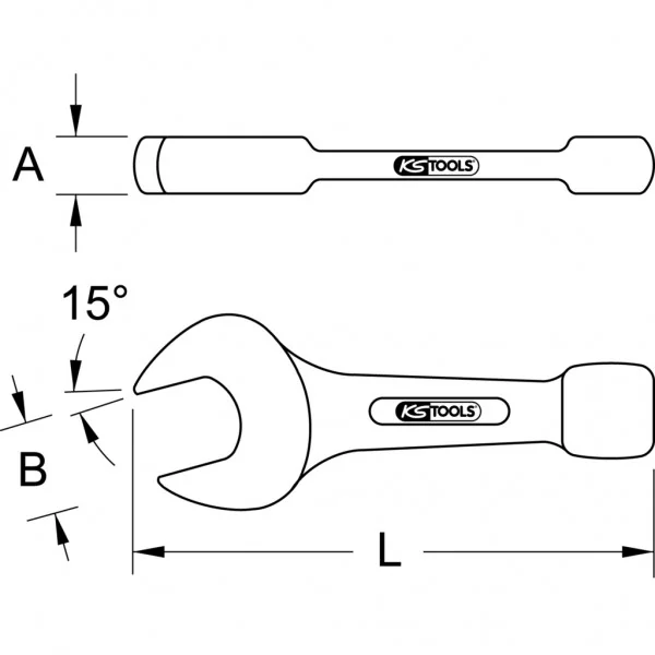 BRONZEplus rázový vidlicový kľúč 165 mm KS Tools 963.7672