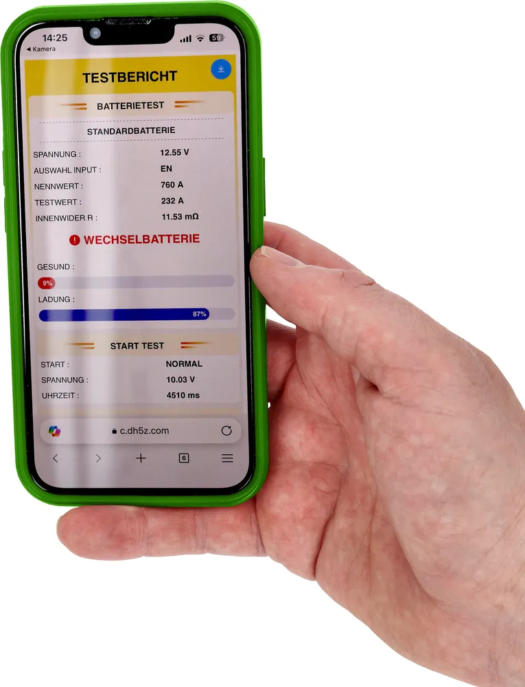 COMPETITION 12V Mini tester batérií a tester nabíjacích systémov s QR kódom KS Tools 512.5300