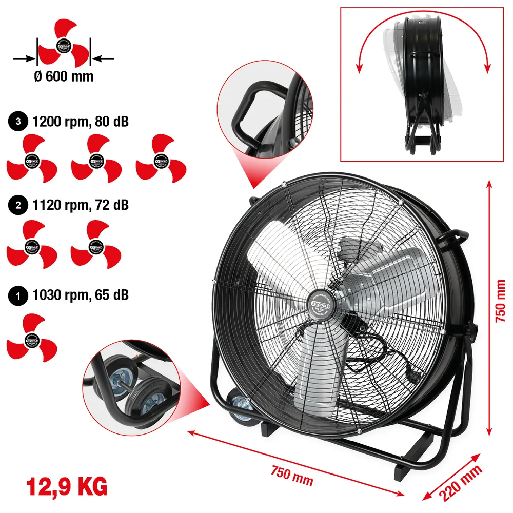 Dielenský ventilátor, 180 wattov KS Tools 999.2001