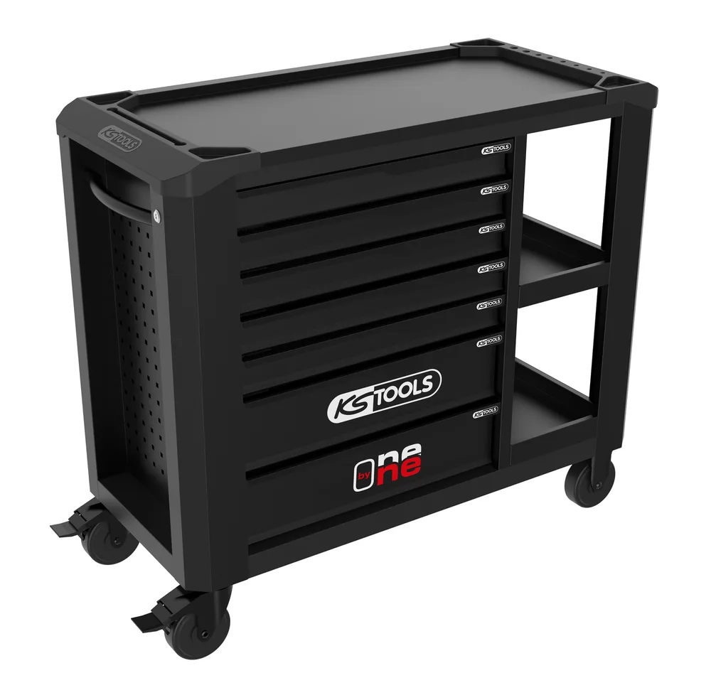 Dielenský vozík One by One so 7 zásuvkami a policami KS Tools 823.0017F