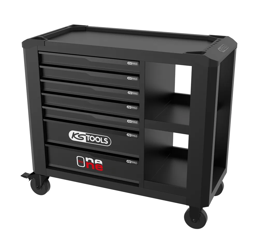 Dielenský vozík One by One so 7 zásuvkami a policami KS Tools 823.0017F