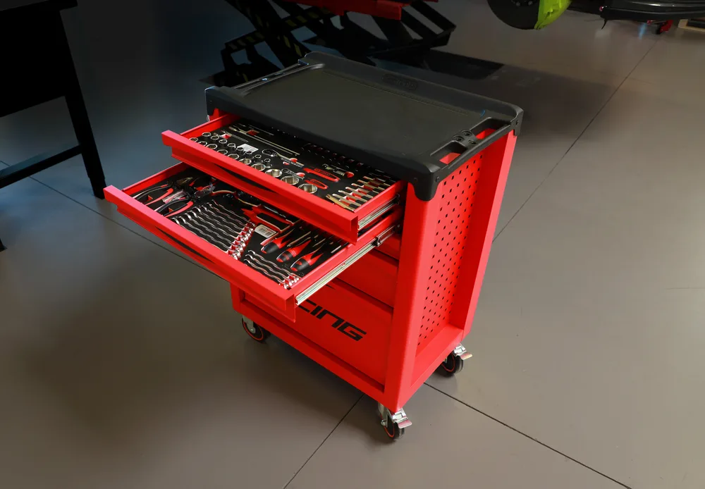 Dielenský vozík RACING s 5 zásuvkami a 184 dielmi náradia KS Tools 855.5184