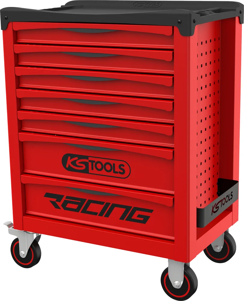Dielenský vozík RACING s 7 zásuvkami a 158 dielmi náradia KS Tools 855.7158