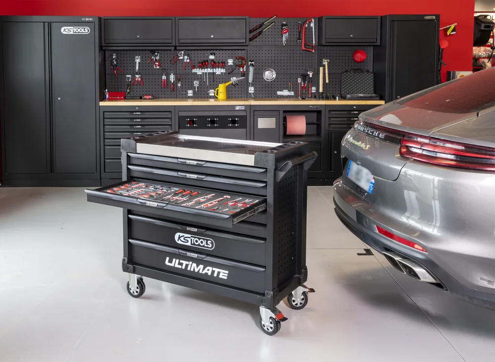 Dielenský vozík ULTIMATE XL s 7 zásuvkami a 428 dielmi náradia KS Tools 825.7427
