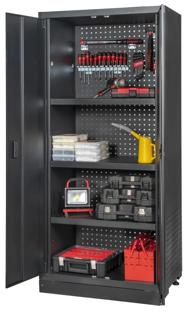 Dvojitá perforovaná skriňa so 4 policami, šírka 903 x hĺbka 518 x výška 1950 mm KS Tools 810.8058