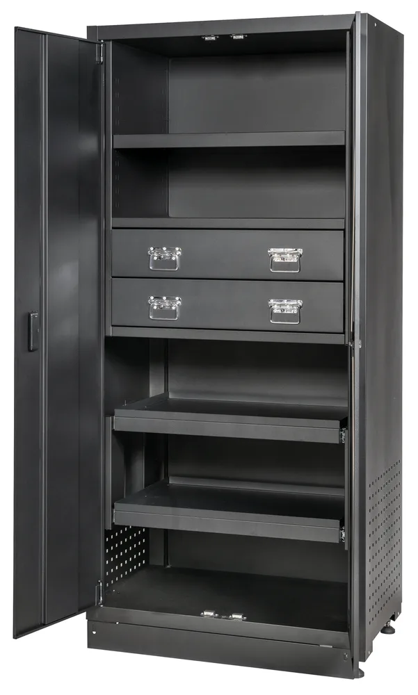Dvojitá skriňa so zásuvkami a perforovanou spodnou časťou, š. 903 x h. 518 x v. 1950 mm KS Tools 810.8057