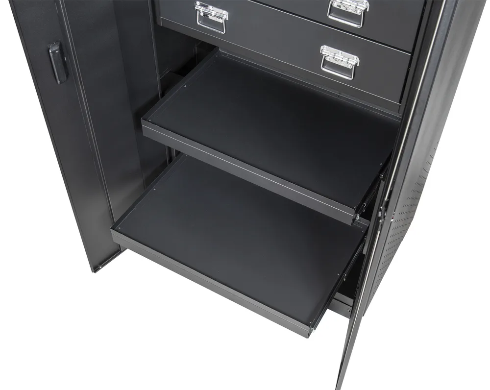 Dvojitá skriňa so zásuvkami a perforovanou spodnou časťou, š. 903 x h. 518 x v. 1950 mm KS Tools 810.8057